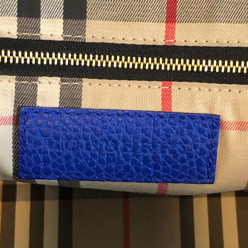 Burberry Medium Greenwood Satchel Brilliant Blue Gold Hardware Strap Dust Bag - Picture 4 of 8